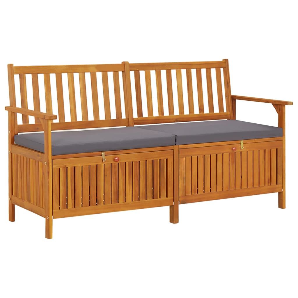 NNEVL Storage Bench with Cushion 148 cm Solid Wood Acacia-0
