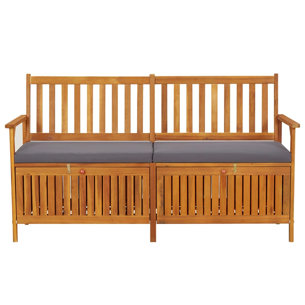 NNEVL Storage Bench with Cushion 148 cm Solid Wood Acacia-1