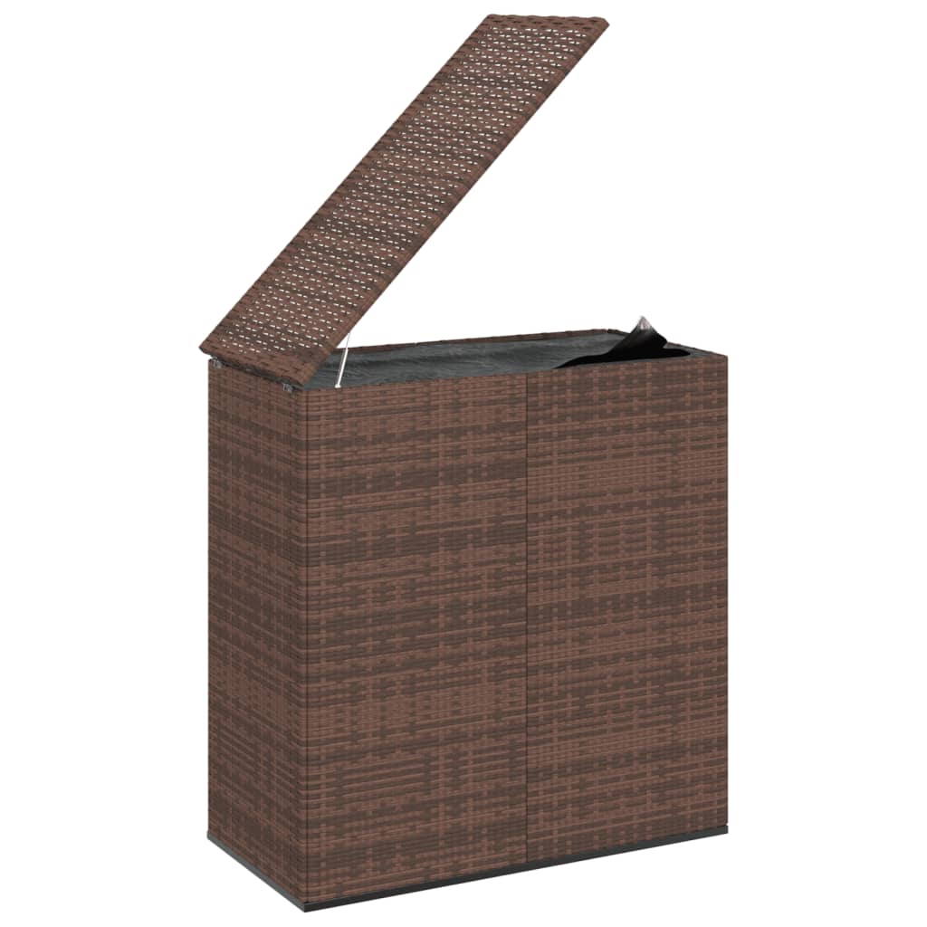 NNEVL Garden Cushion Box PE Rattan 100x49x103.5 cm Brown-2