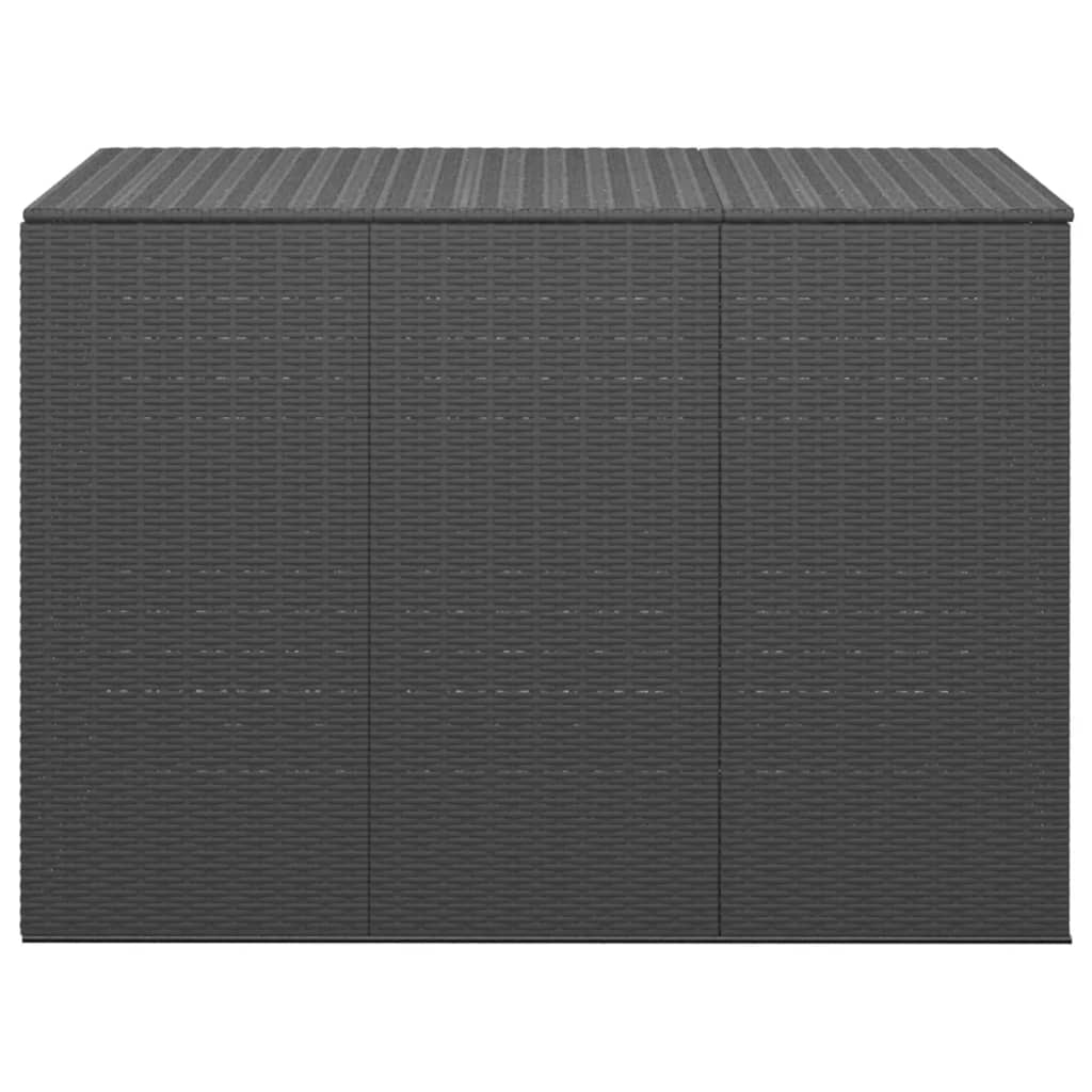 NNEVL Garden Cushion Box PE Rattan 145x100x103 cm Black-1
