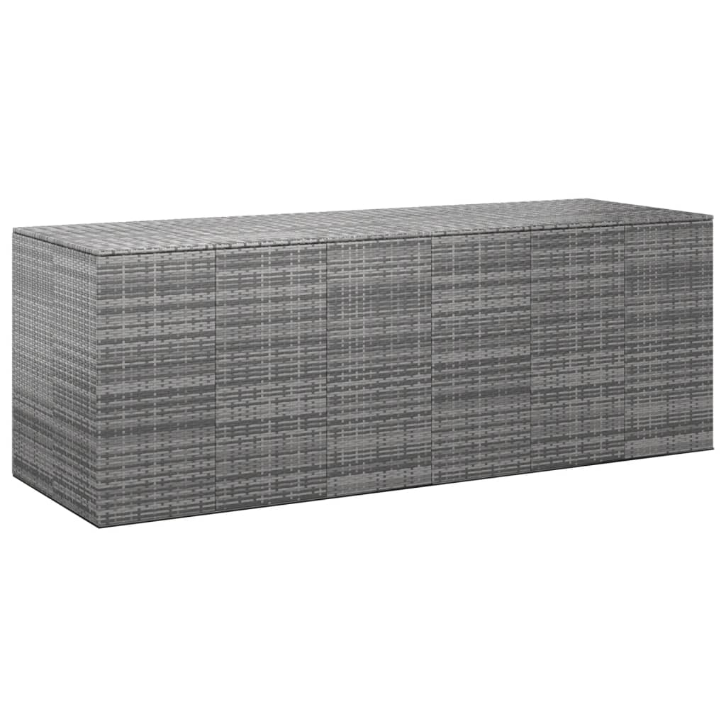 NNEVL Garden Cushion Box PE Rattan 291x100.5x104 cm Grey-0