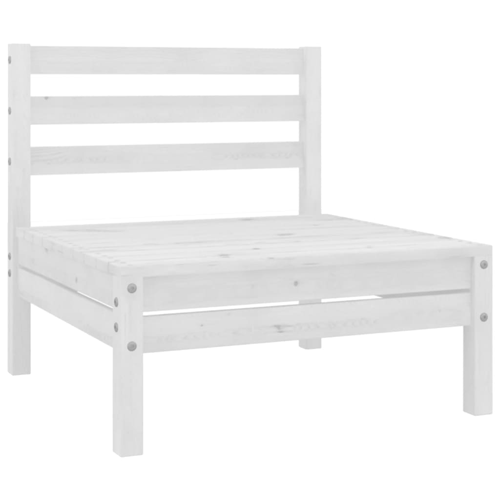 NNEVL 3 Piece Garden Lounge Set White Solid Wood Pine-2