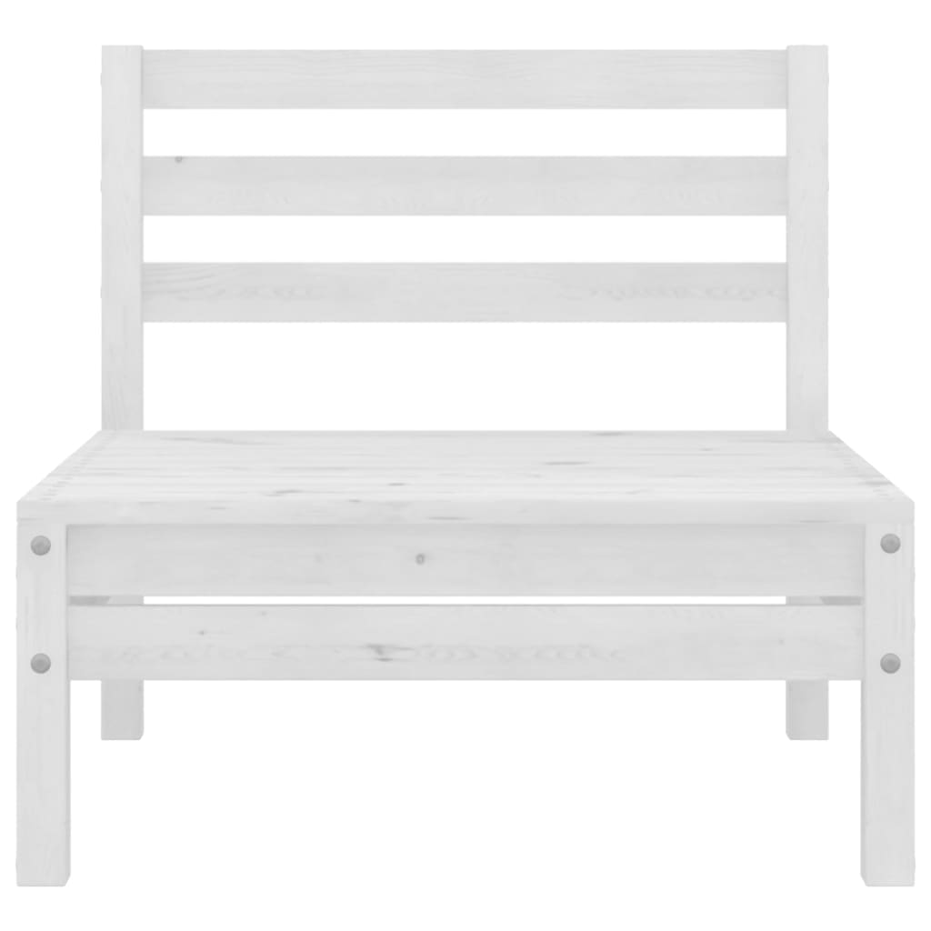 NNEVL 3 Piece Garden Lounge Set White Solid Wood Pine-3