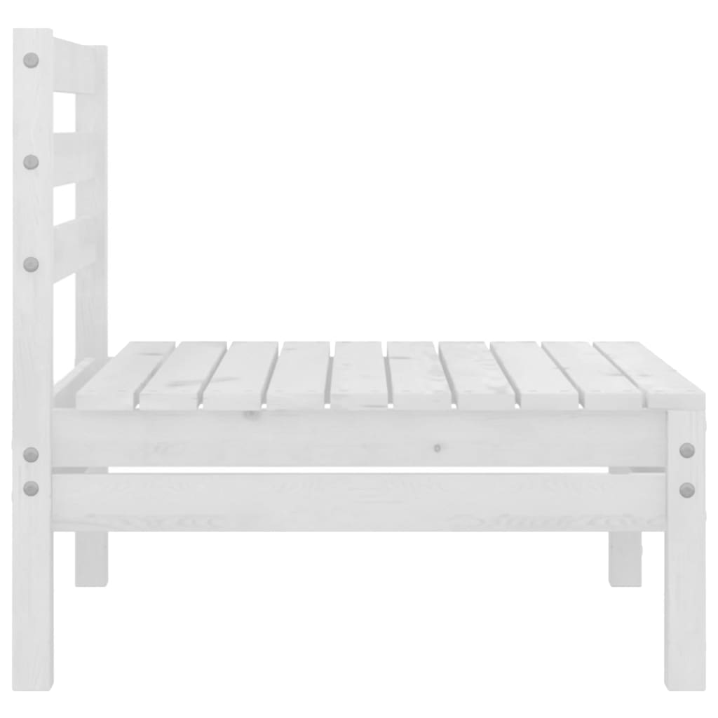 NNEVL 3 Piece Garden Lounge Set White Solid Wood Pine-4