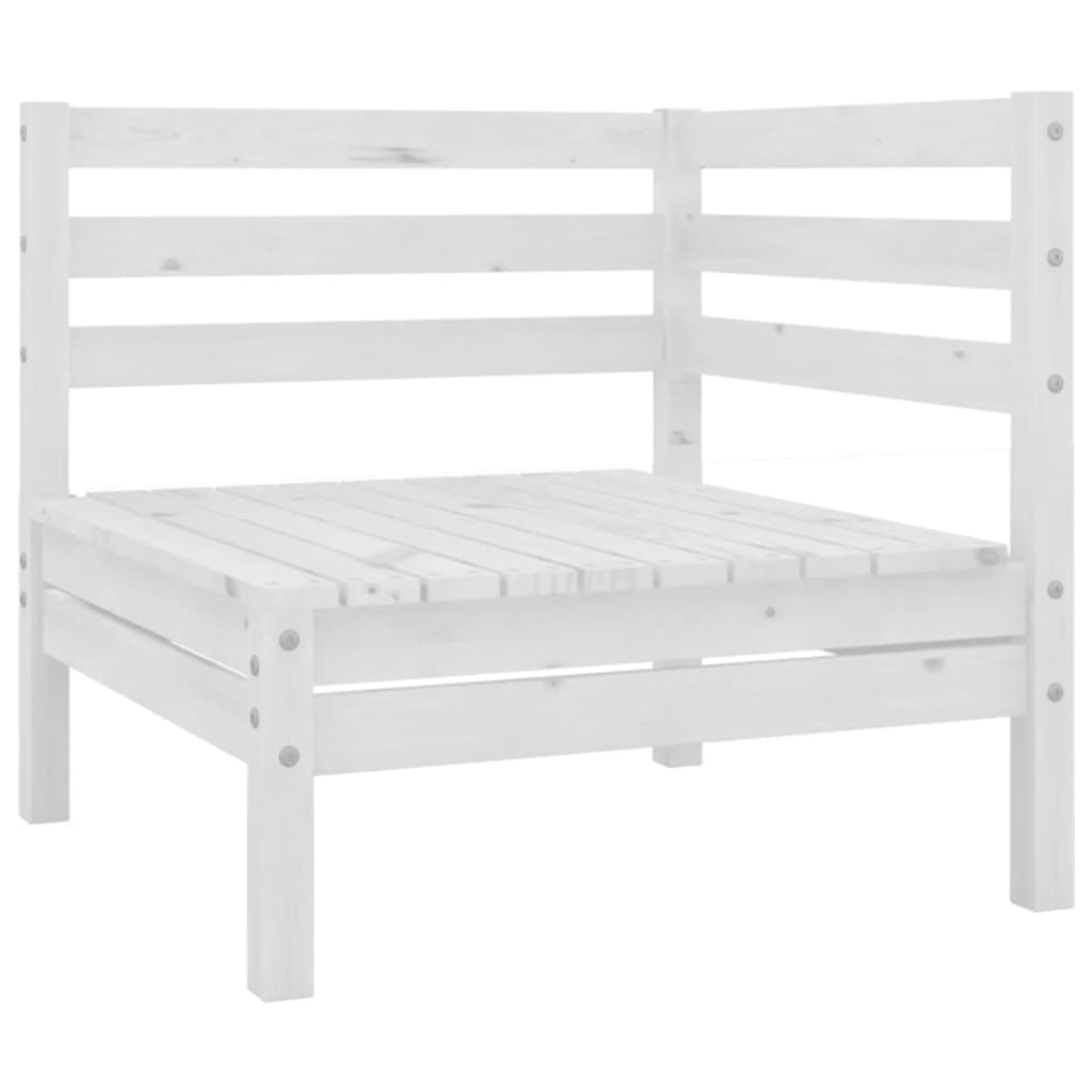 NNEVL 4 Piece Garden Lounge Set White Solid Wood Pine-2