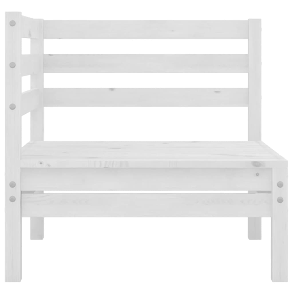 NNEVL 4 Piece Garden Lounge Set White Solid Wood Pine-3