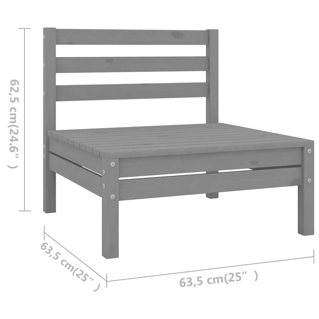 NNEVL 7 Piece Garden Lounge Set Solid Pinewood Grey-4