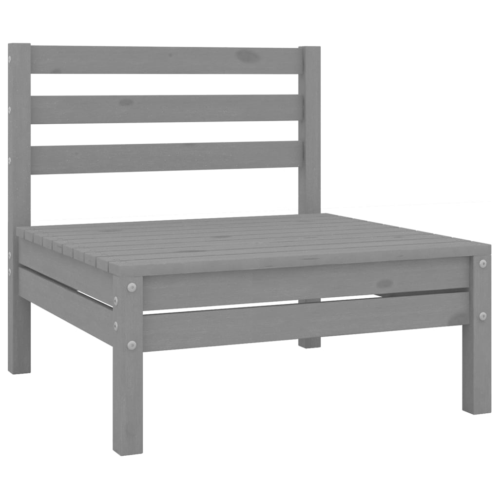 NNEVL 9 Piece Garden Lounge Set Grey Solid Pinewood-2