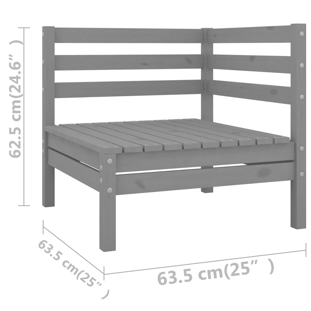 NNEVL 9 Piece Garden Lounge Set Grey Solid Pinewood-4