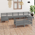 NNEVL 9 Piece Garden Lounge Set Grey Solid Pinewood-0