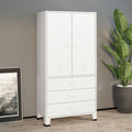 NNEVL Industrial Wardrobe White 90x50x180 cm Metal-0