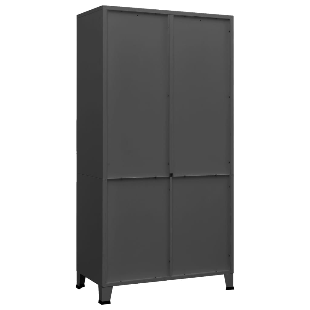 NNEVL Industrial Wardrobe Anthracite 90x50x180 cm Metal-3