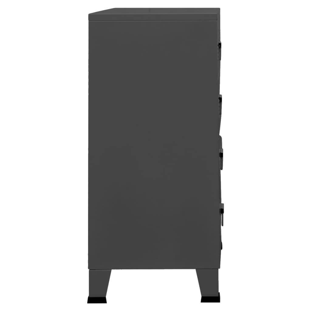 NNEVL Industrial Drawer Cabinet Anthracite 78x40x93 cm Metal-3