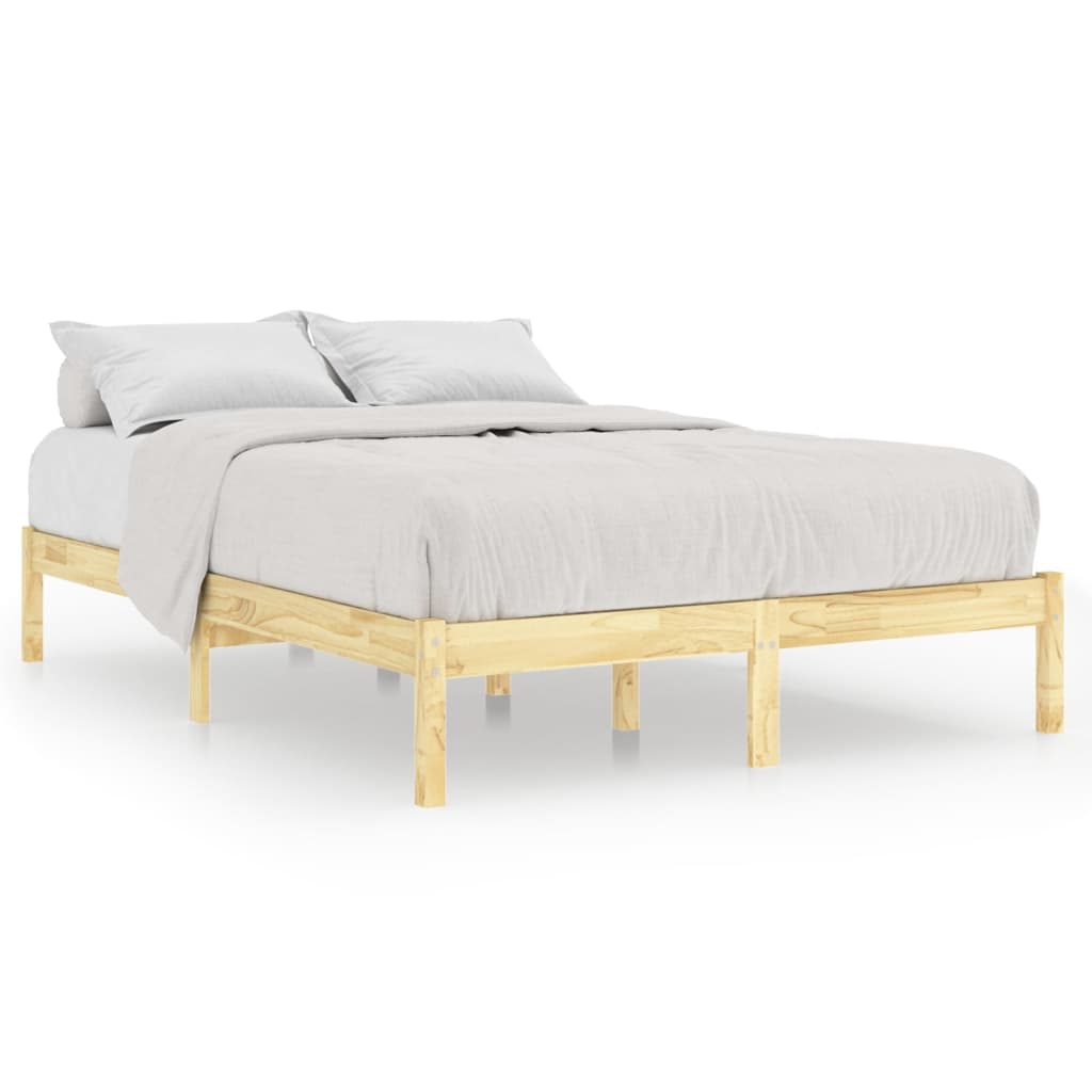 NNEVL Bed Frame without Mattress Solid Wood 135x190 cm-1