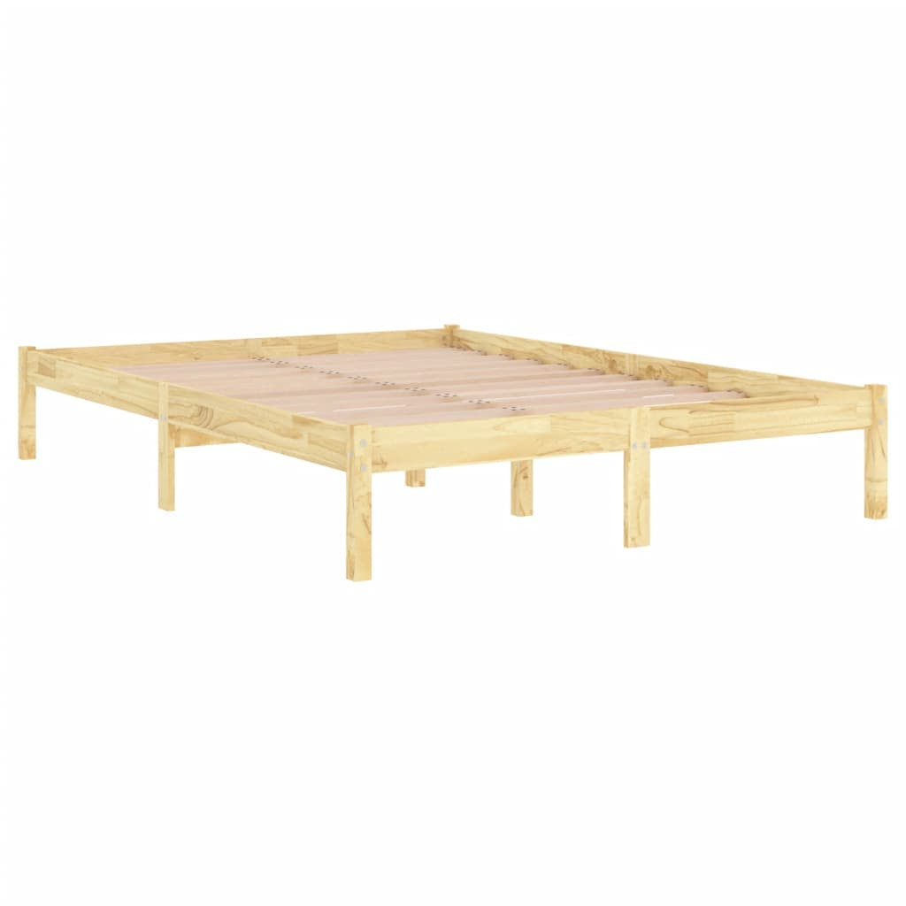 NNEVL Bed Frame without Mattress Solid Wood 135x190 cm-2