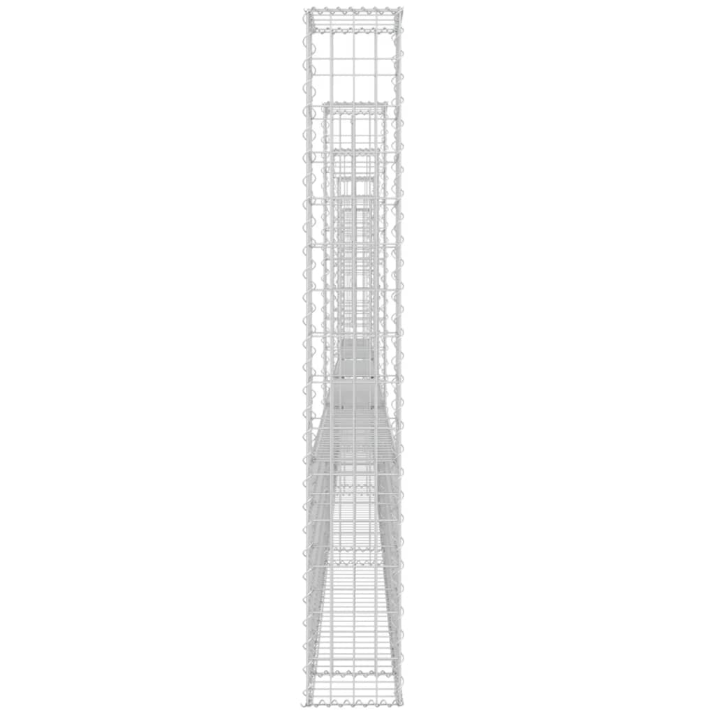NNEVL U-shape Gabion Basket with 6 Posts Iron 620x20x150 cm-3