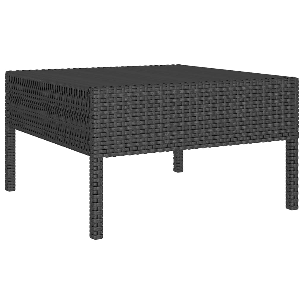 NNEVL 9 Piece Garden Lounge Set with Cushions Poly Rattan Black-2