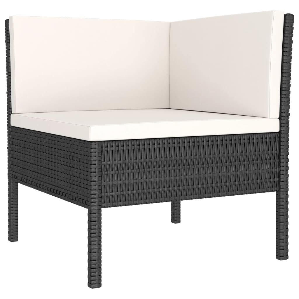 NNEVL 9 Piece Garden Lounge Set with Cushions Poly Rattan Black-3