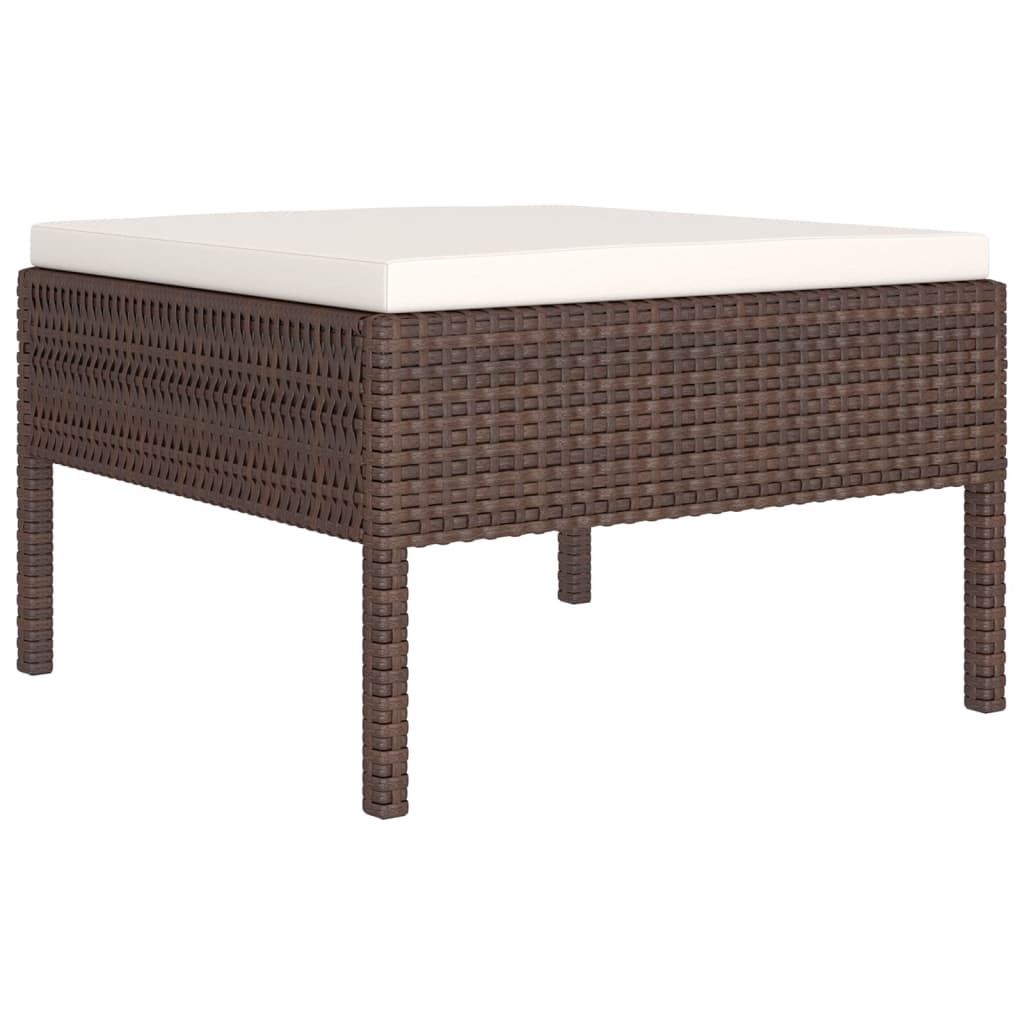 NNEVL 9 Piece Garden Lounge Set with Cushions Poly Rattan Brown-1