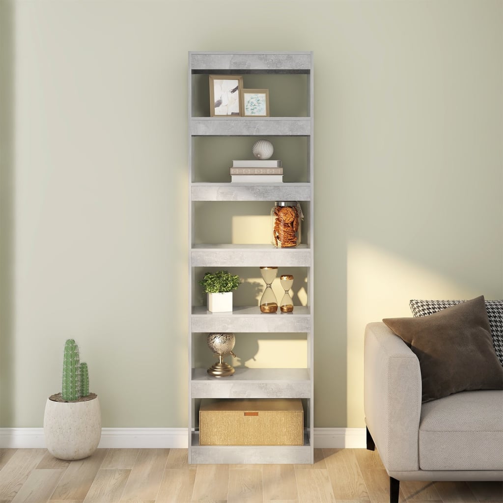 NNEVL Book Cabinet/Room Divider Concrete Grey 60x30x198 cm-2
