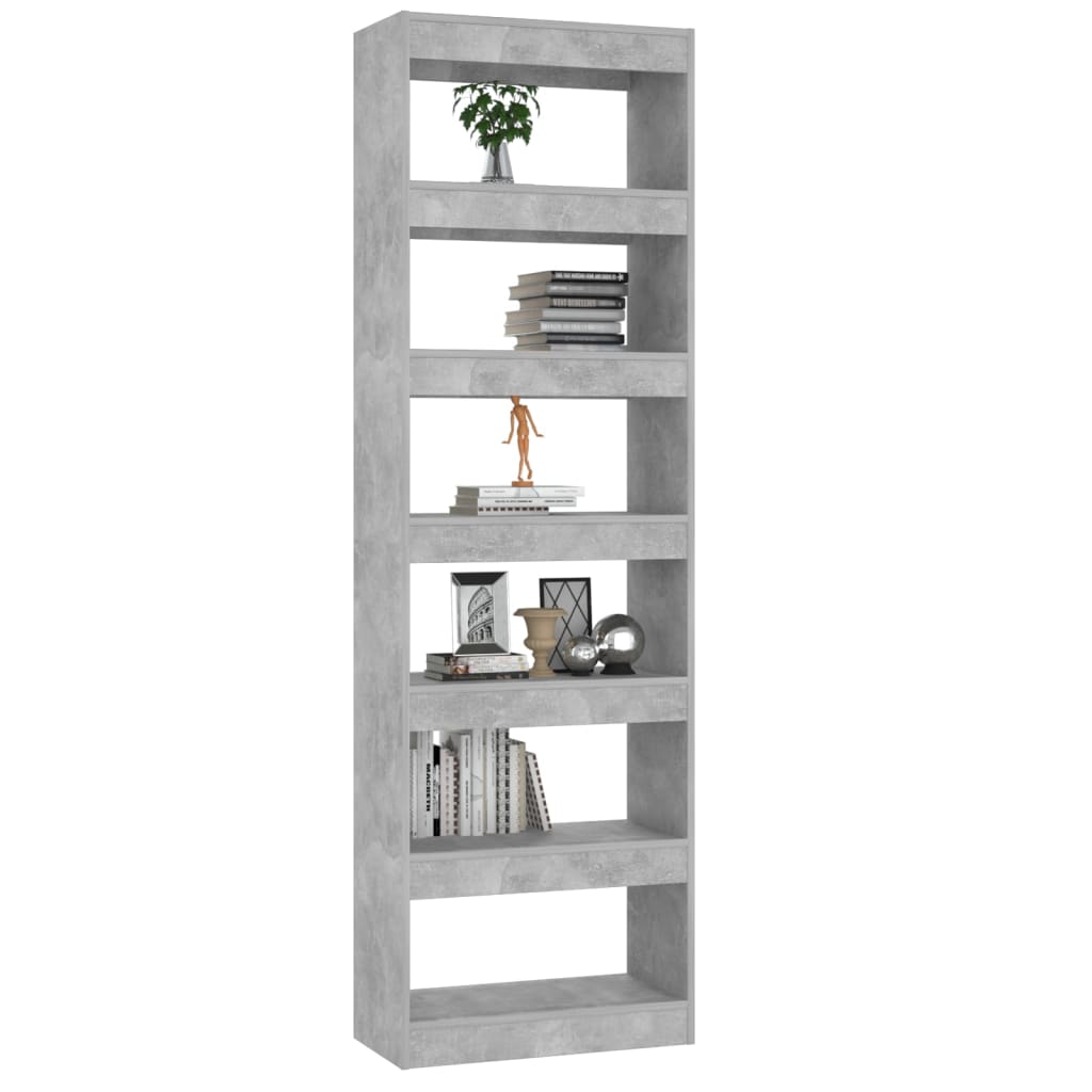 NNEVL Book Cabinet/Room Divider Concrete Grey 60x30x198 cm-3