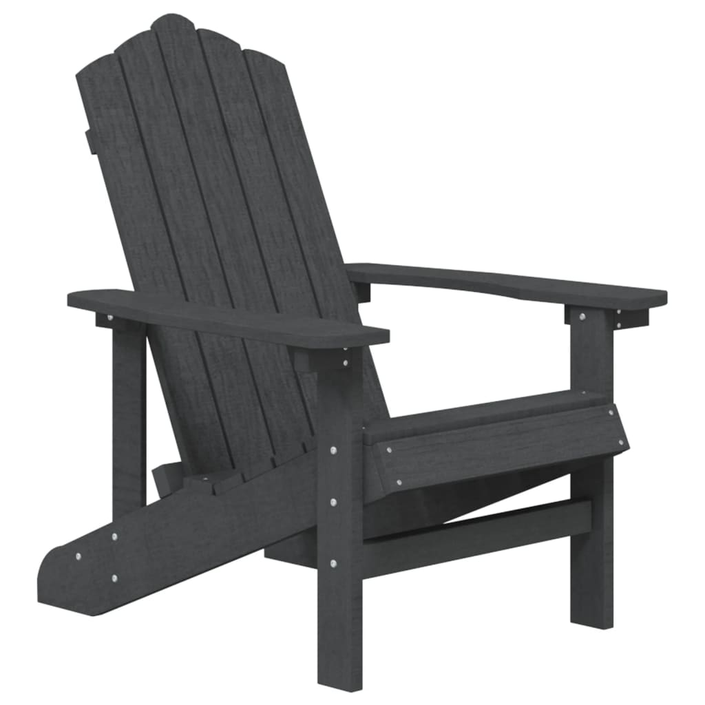 NNEVL Garden Adirondack Chair with Table HDPE Anthracite-2