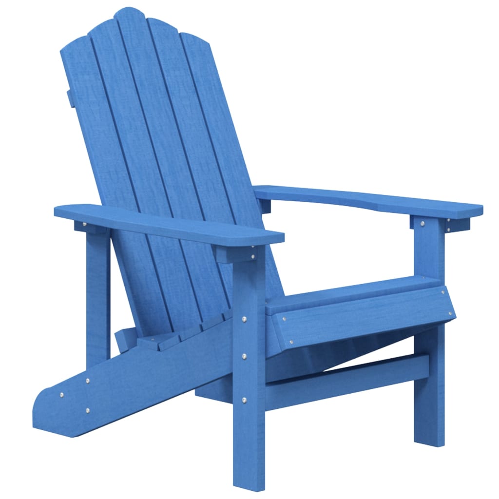 NNEVL Garden Adirondack Chair with Table HDPE Aqua Blue-3