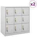 NNEVL Locker Cabinets 2 pcs Light Grey 90x45x92.5 cm Steel-0