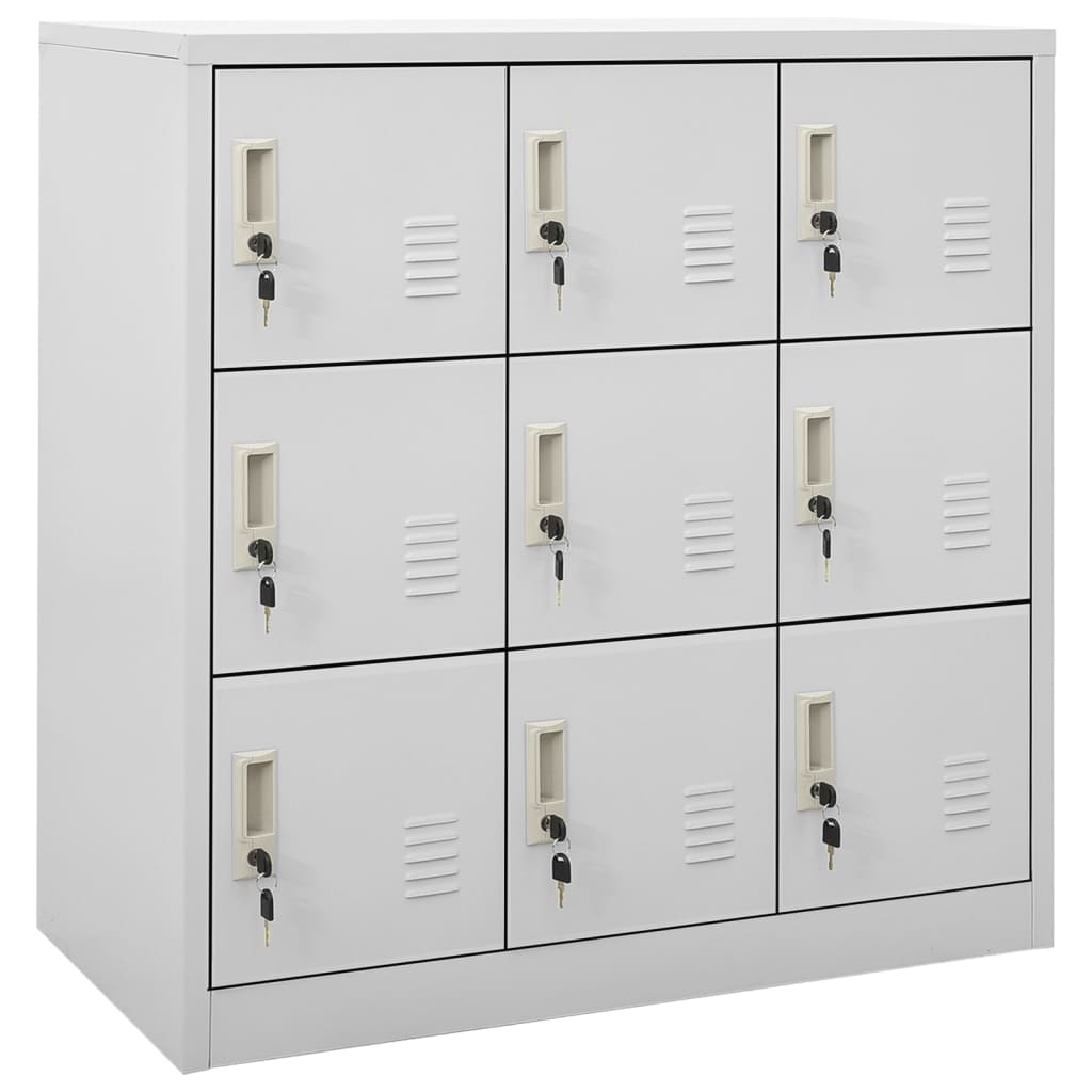 NNEVL Locker Cabinets 2 pcs Light Grey 90x45x92.5 cm Steel-1