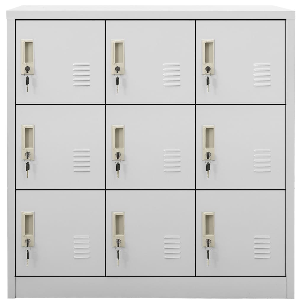 NNEVL Locker Cabinets 2 pcs Light Grey 90x45x92.5 cm Steel-2