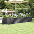 NNEVL Garden Raised Bed Powder-Coated Steel 224x80x36 cm Anthracite-0