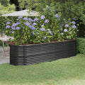 NNEVL Garden Raised Bed Powder-Coated Steel 296x80x68 cm Anthracite-0