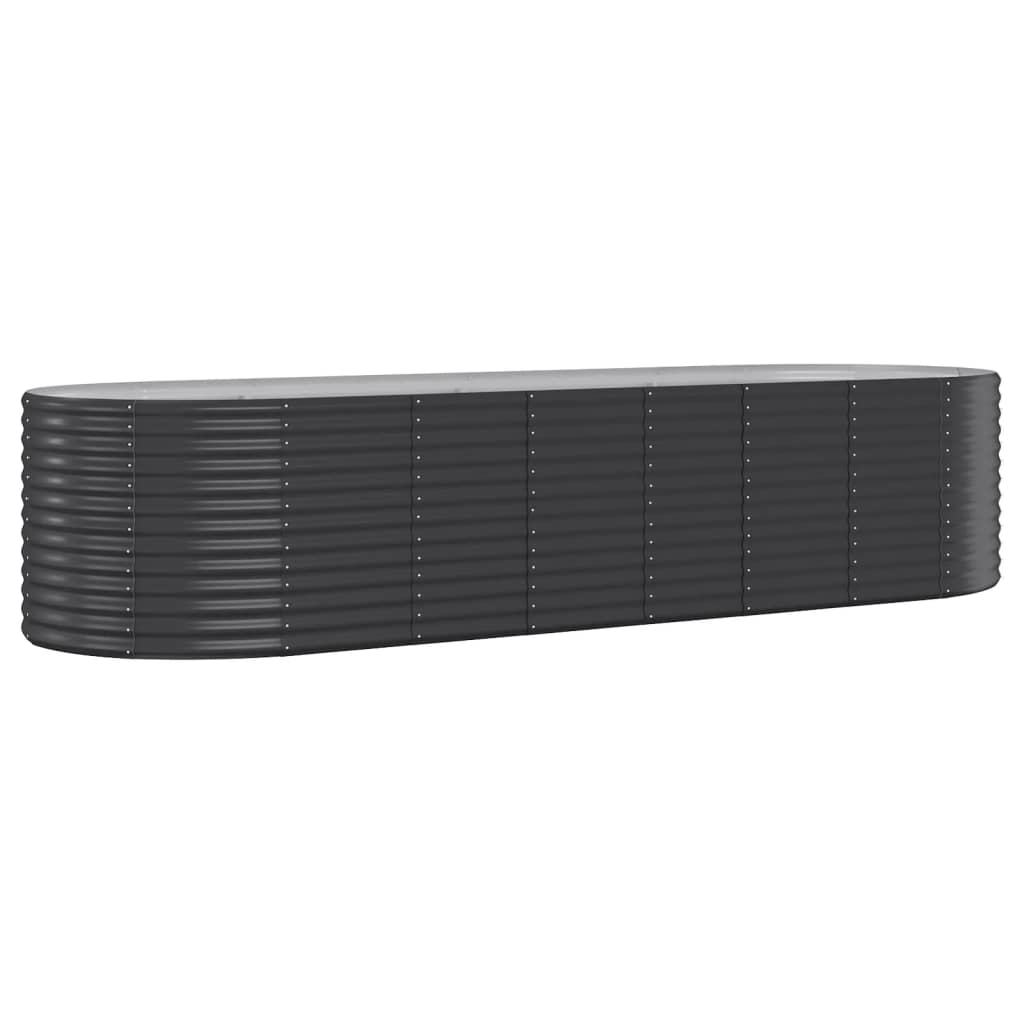 NNEVL Garden Raised Bed Powder-coated Steel 322x100x68 cm Anthracite-1