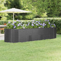 NNEVL Garden Raised Bed Powder-coated Steel 322x100x68 cm Anthracite-0