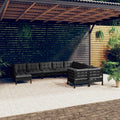 NNEVL 10 Piece Garden Lounge Set with Cushions Black Pinewood-0