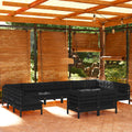 NNEVL 12 Piece Garden Lounge Set with Cushions Black Solid Pinewood-0