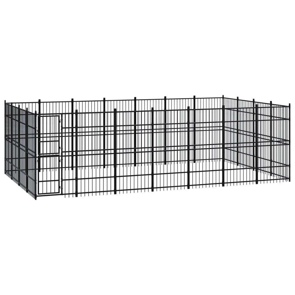 NNEVL Outdoor Dog Kennel Steel 25.8 m²-0