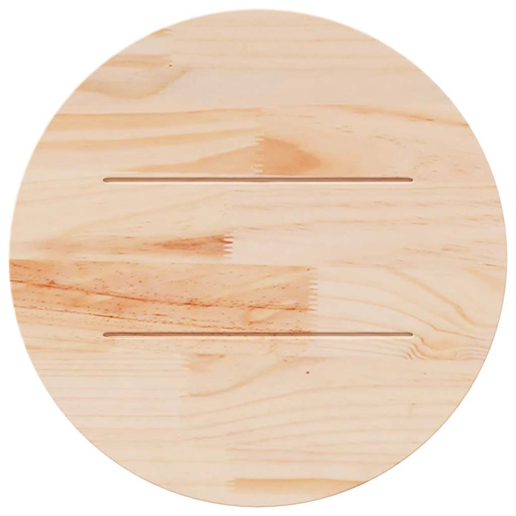 NNEVL Table Top Ø70x2.5 cm Solid Wood Pine-3