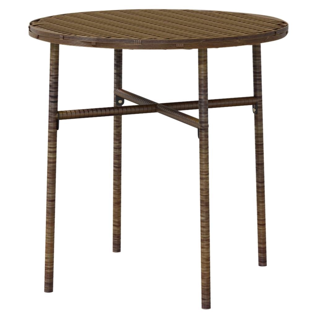 NNEVL 3 Piece Garden Dining Set Poly Rattan Brown-4
