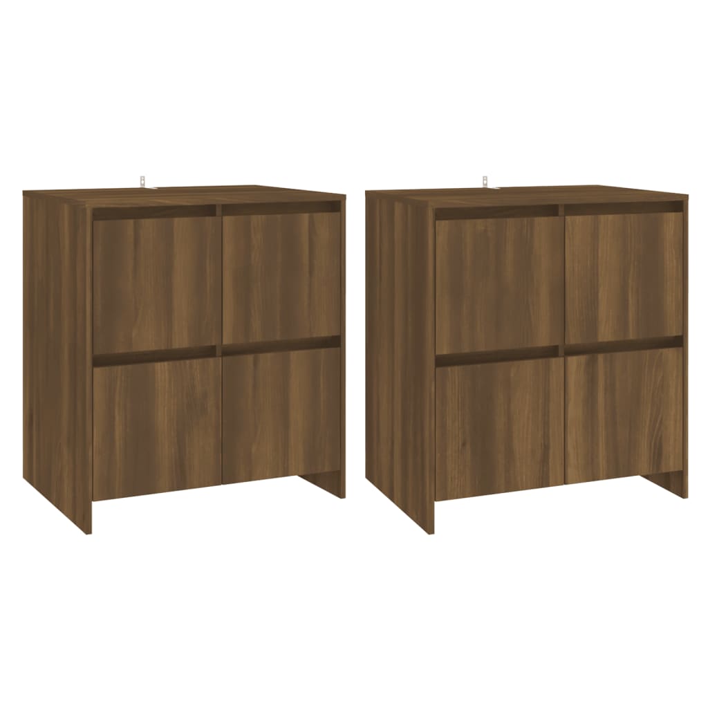 NNEVL Sideboards 2 pcs Brown Oak 70x41x75 cm Chipboard-1