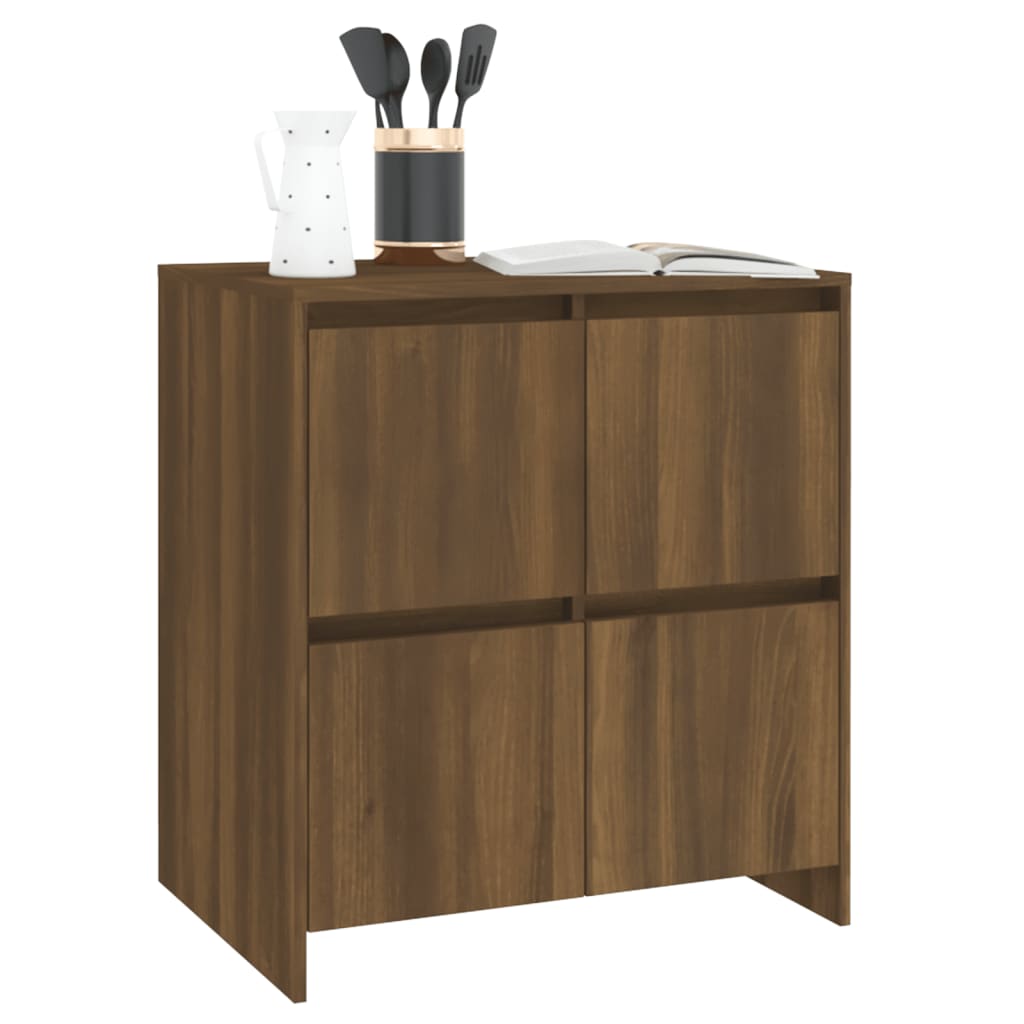 NNEVL Sideboards 2 pcs Brown Oak 70x41x75 cm Chipboard-2