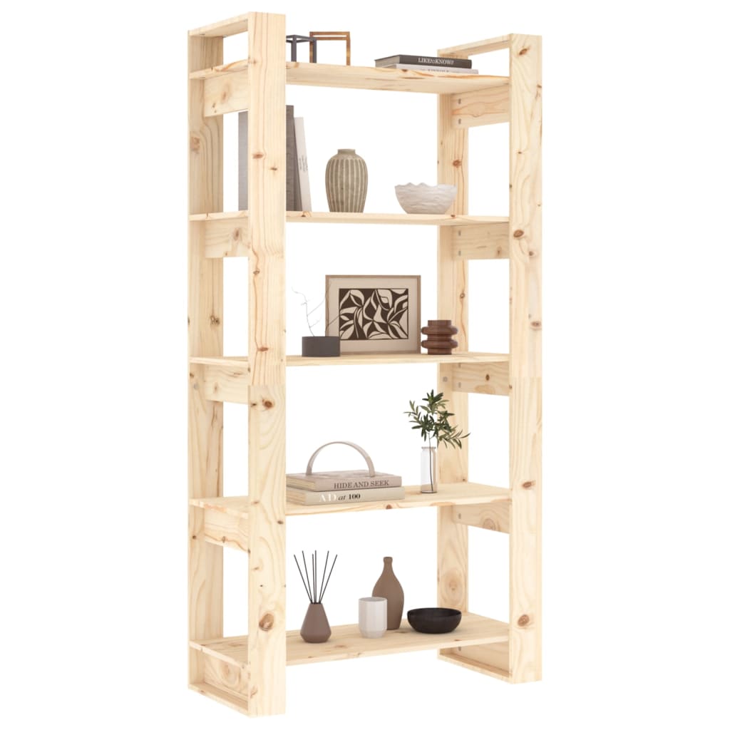 NNEVL Book Cabinet/Room Divider 80x35x160 cm Solid Wood-3