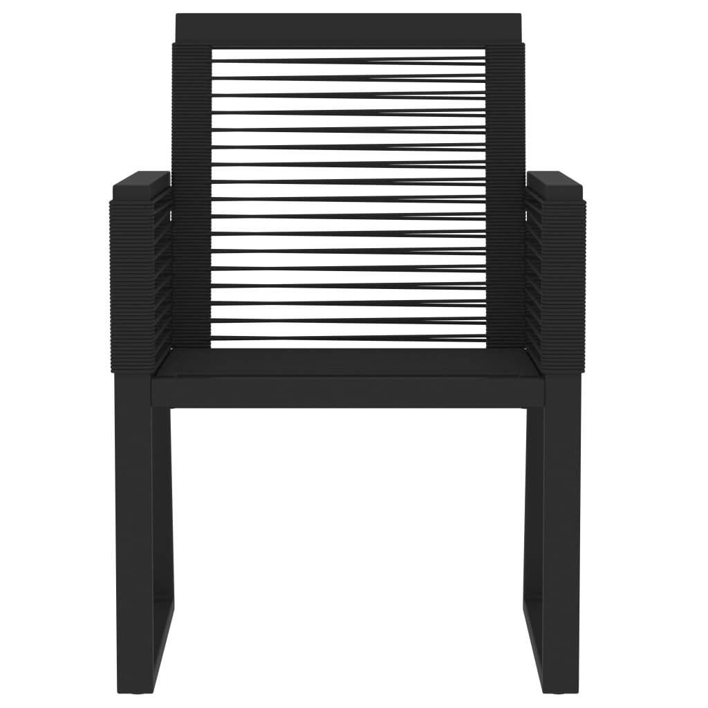 NNEVL 5 Piece Garden Dining Set Black-2