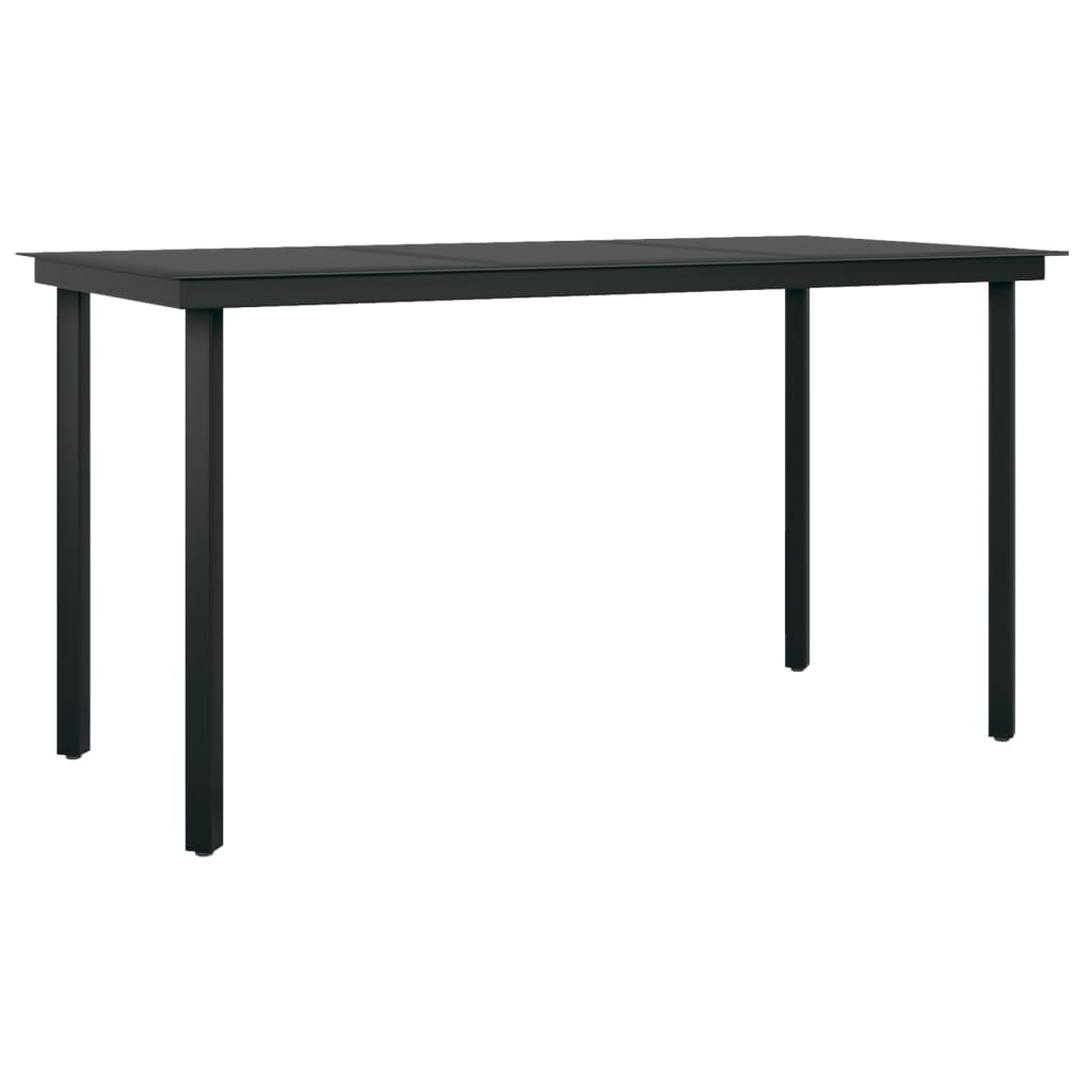 NNEVL 5 Piece Garden Dining Set Black-3