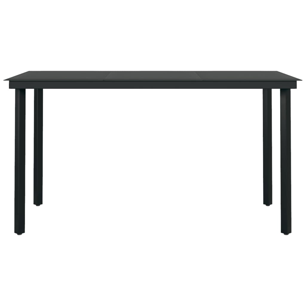 NNEVL 5 Piece Garden Dining Set Black-4