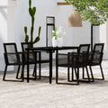NNEVL 5 Piece Garden Dining Set Black-0