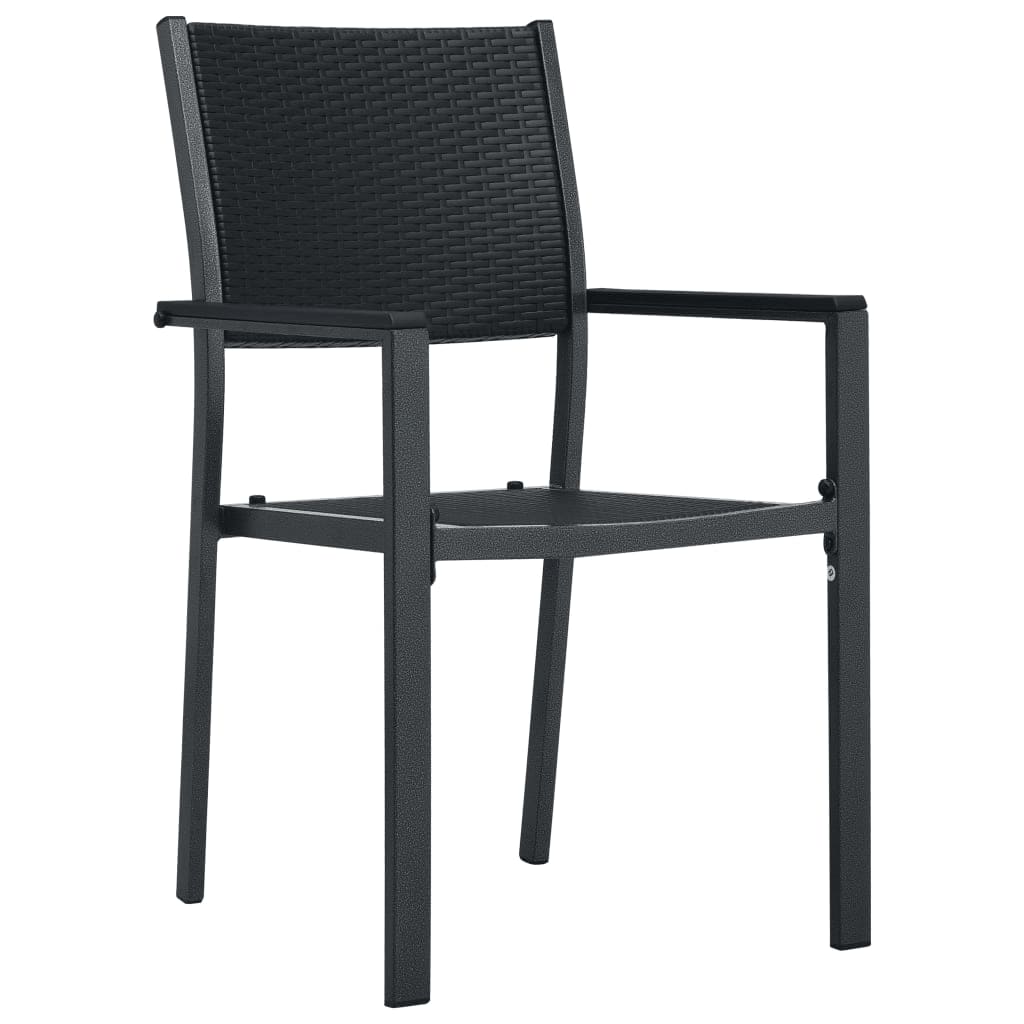 NNEVL 5 Piece Garden Dining Set Black-2