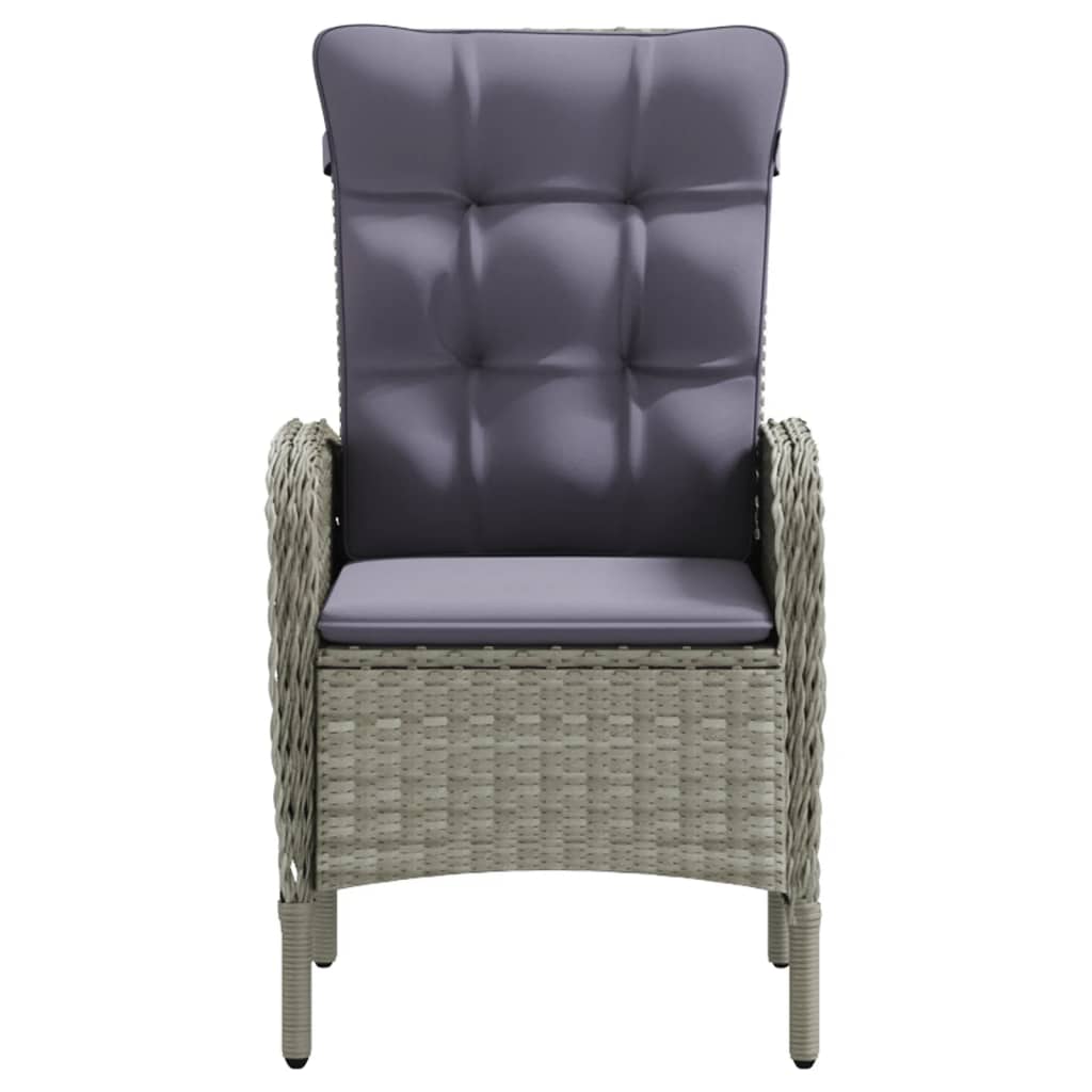 NNEVL 3 Piece Outdoor Dining Set with Cushions Grey and Black-2