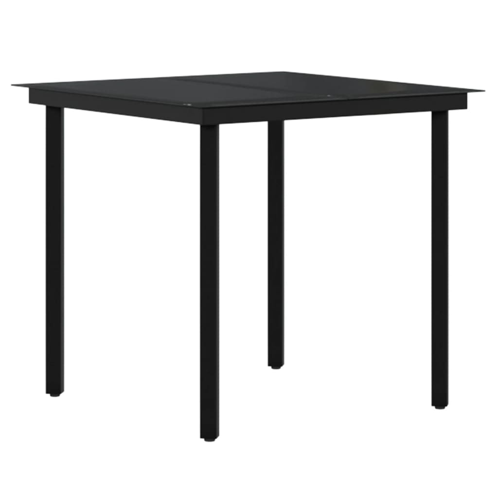 NNEVL 3 Piece Outdoor Dining Set with Cushions Grey and Black-3