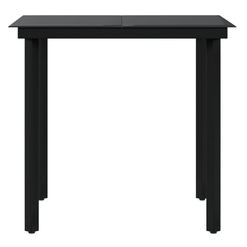 NNEVL 3 Piece Outdoor Dining Set with Cushions Grey and Black-4